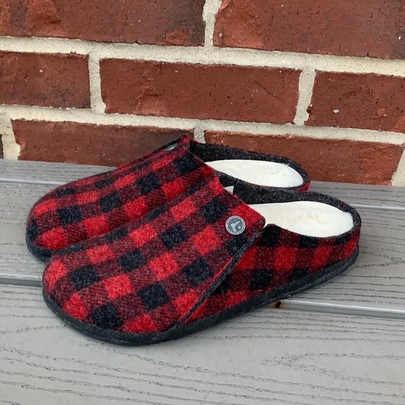 Birkenstock Zermatt Wool Felt Plaid Slipper 37 N - Picture 4 of 11